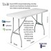 72" x 30" (6 Foot) Rectangle Heavy Duty Plastic Folding Table