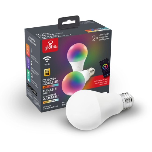 10 Watt Dimmable A19 Medium (E26) LED-RGB Bulbs - 800 Lumens and 2000K
