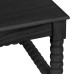 Ashbury Square Matte Black Wood Bobbin Coffee Table