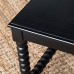 Ashbury Square Matte Black Wood Bobbin Coffee Table