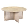 Chislett Round Whitewash Wood and Cane Coffee Table