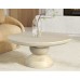 Ankeny Round Whitewash Wood Abstract Pedestal Coffee Table