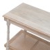 Constantine Wood and Rattan Coffee Table with Shelf
