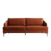 Daxton Rust Velvet Slope Arm Mid Century Sofa