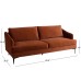 Daxton Rust Velvet Slope Arm Mid Century Sofa