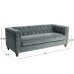 Phillips Steel Gray Crushed Velvet Tufted Chesterfield Sofa