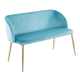 Maren Velvet and Gold Metal Loveseat