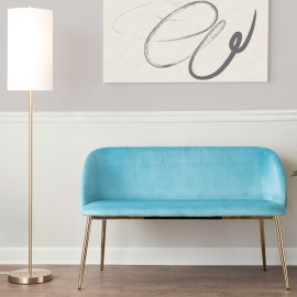 Maren Velvet and Gold Metal Loveseat