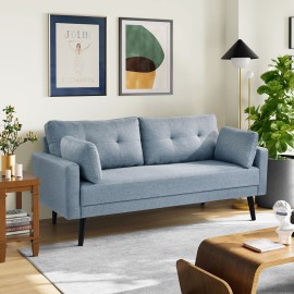 Malone Light Gray Tufted Track Arm Sofa