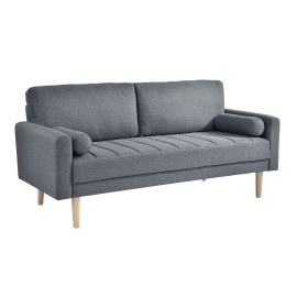 Espinoza Gray Channel Tufted Sofa