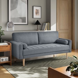 Espinoza Gray Channel Tufted Sofa