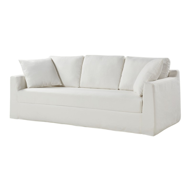 Merchland White Cotton Slipcover Sofa